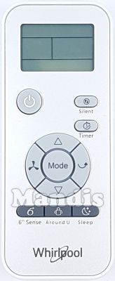 T&eacute;l&eacute;commande d'origine WHIRLPOOL DG11J2-32 (488000560614)