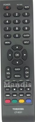 Télécommande d'origine TOSHIBA CT-8031 (75031607) Télécommande d'origine TOSHIBA CT-8031 (75031607)