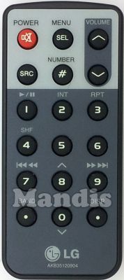 T&eacute;l&eacute;commande d'origine LG AKB35120904