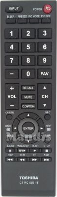 Télécommande d'origine TOSHIBA CT-RC1US-16 Télécommande d'origine TOSHIBA CT-RC1US-16