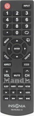 T&eacute;l&eacute;commande d'origine INSIGNIA NS-RC4NA-14