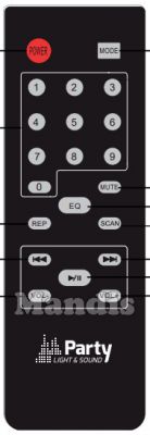 T&eacute;l&eacute;commande d'origine PARTY Light Sound