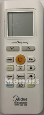 T&eacute;l&eacute;commande d'origine MIDEA RG702HBGEF