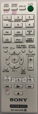Télécommande d'origine SONY RM-AMU149W Télécommande d'origine SONY RM-AMU149W