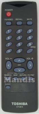 Télécommande d'origine TOSHIBA CT-814 Télécommande d'origine TOSHIBA CT-814