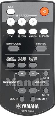 Télécommande d'origine YAMAHA FSR76 (ZU846400)