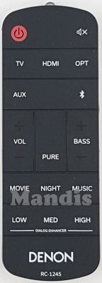 T&eacute;l&eacute;commande d'origine DENON RC-1245 (919307102600S)