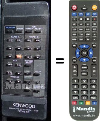 Télécommande équivalente RC54E