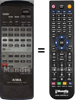 T&eacute;l&eacute;commande &eacute;quivalente Aiwa RC-T800F