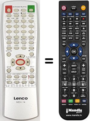 Télécommande équivalente MDV14