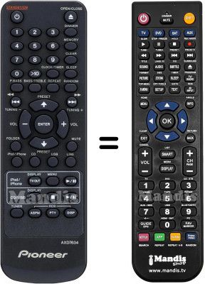 Télécommande équivalente Pioneer AXD7634