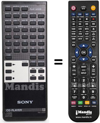 Télécommande équivalente RM-D905 Télécommande équivalente RM-D905