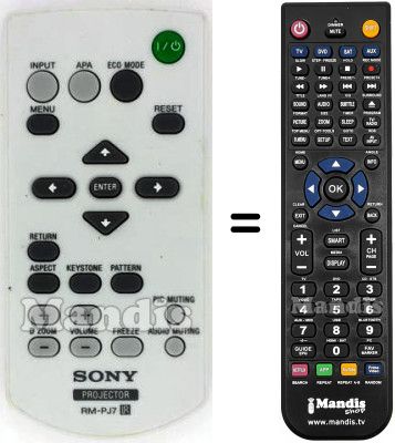 Télécommande équivalente Sony RM-PJ7 Télécommande équivalente Sony RM-PJ7