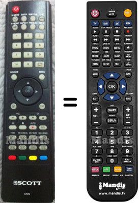 Télécommande équivalente Scott LTVX