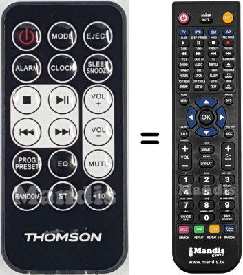 Télécommande équivalente Thomson MIC200BT Télécommande équivalente Thomson MIC200BT