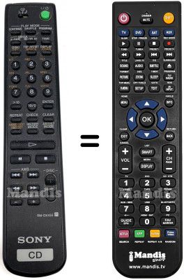 Télécommande équivalente Sony RM-DX455 Télécommande équivalente Sony RM-DX455