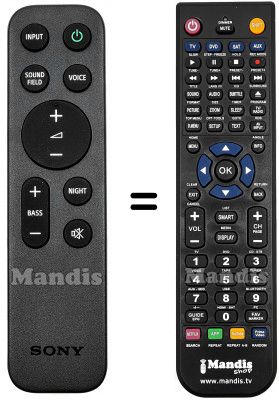 Télécommande équivalente Sony HVS50024 Télécommande équivalente Sony HVS50024