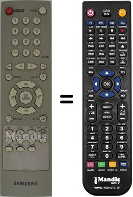 T&eacute;l&eacute;commande &eacute;quivalente Samsung TX 21B4DF