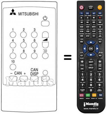 Télécommande équivalente Mitsubishi CT 14 M1 EM (Y) Télécommande équivalente Mitsubishi CT 14 M1 EM (Y)