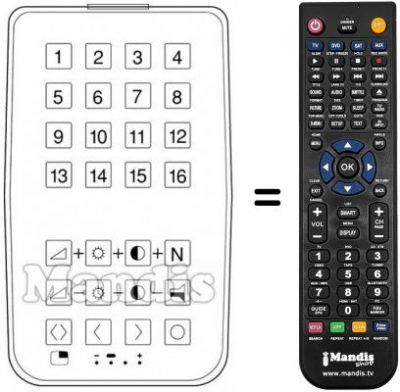 Télécommande équivalente 16 CHANNELS US