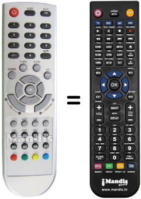 Télécommande équivalente NordMende N 1503 LBD Télécommande équivalente NordMende N 1503 LBD