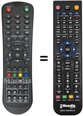 Télécommande équivalente Shinelco TVL 1540