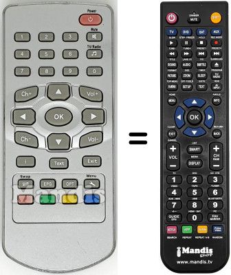 Télécommande équivalente Bush DFTA 1000