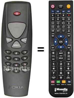 Télécommande équivalente Ingelen MEDIAMASTER 110 T Télécommande équivalente Ingelen MEDIAMASTER 110 T