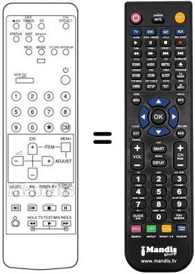 Télécommande équivalente 290P-023A1 Télécommande équivalente 290P-023A1