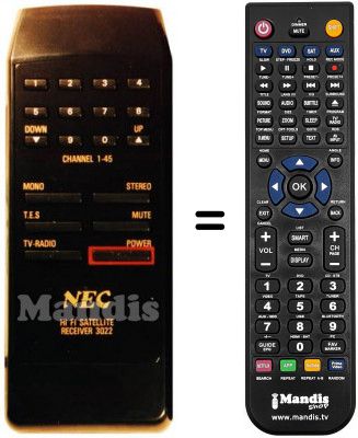 Télécommande équivalente 3022 / RD-313 E Télécommande équivalente 3022 / RD-313 E