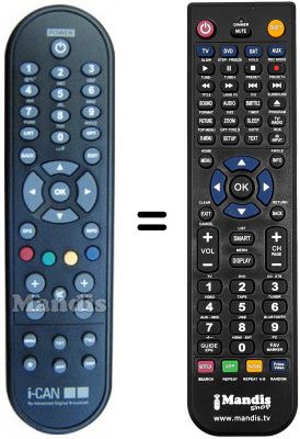 T&eacute;l&eacute;commande &eacute;quivalente Adb I-CAN 1100 TBG