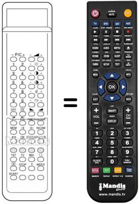 Télécommande équivalente Audiosonic KT 8875