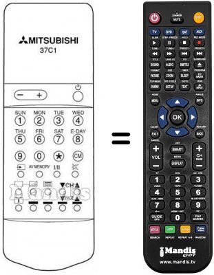 Télécommande équivalente 37C1 Télécommande équivalente 37C1