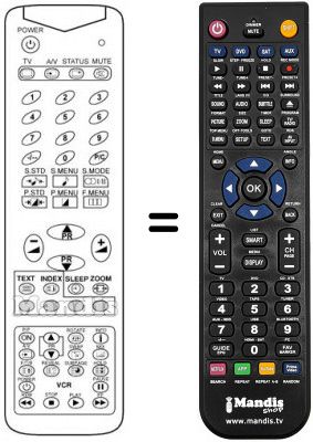 Télécommande équivalente 3F14-00050-040 Télécommande équivalente 3F14-00050-040