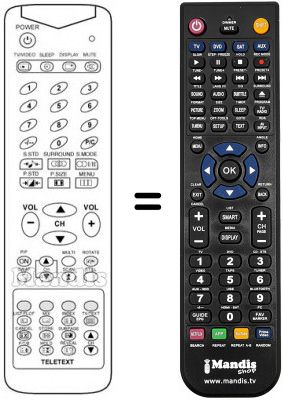 Télécommande équivalente 3F14-00048-140