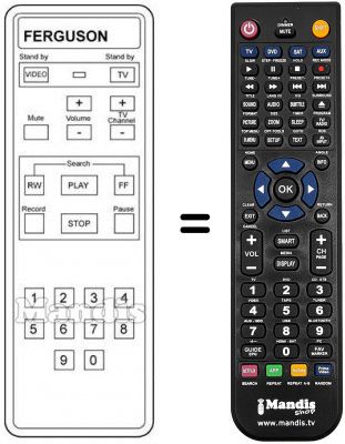 Télécommande équivalente 3 V 57 Télécommande équivalente 3 V 57
