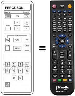 Télécommande équivalente 3 V 59 Télécommande équivalente 3 V 59