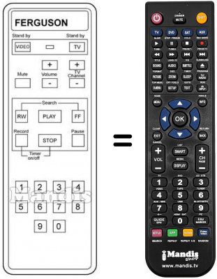Télécommande équivalente 3 V 65 Télécommande équivalente 3 V 65