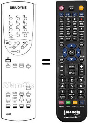 T&eacute;l&eacute;commande &eacute;quivalente Sinudyne TRIADE 3458 B
