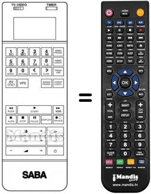 Télécommande équivalente 4900 064 534 / 582 Télécommande équivalente 4900 064 534 / 582