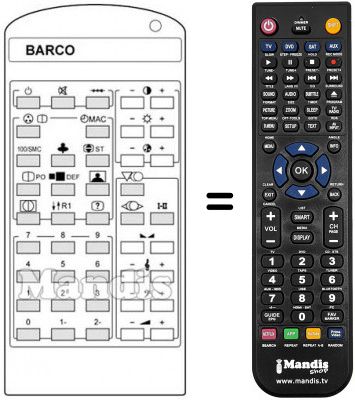 Télécommande équivalente Barco RECITAL