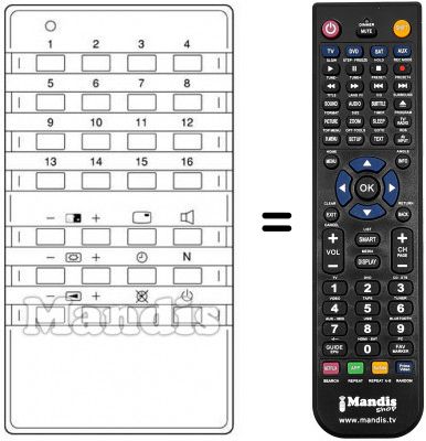 T&eacute;l&eacute;commande &eacute;quivalente Luma LF 67 H 90