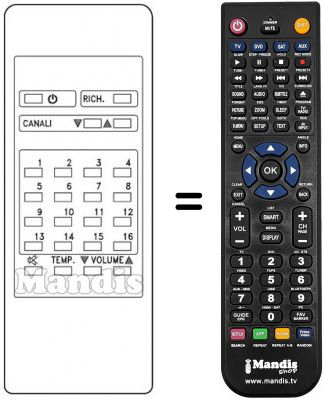 Télécommande équivalente Audiosonic KBB 1574