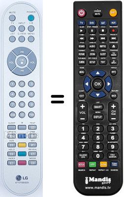 Télécommande équivalente LG 15 LC 1R