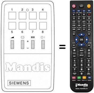 Télécommande équivalente 742573