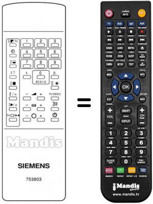 Télécommande équivalente 753803