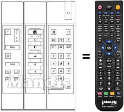 Télécommande équivalente 754302 (F)