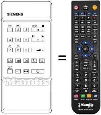 Télécommande équivalente 755071