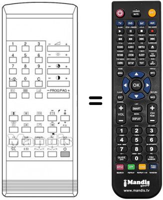 Télécommande équivalente DECCA 8801 YS