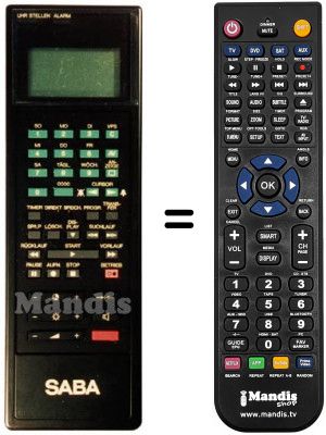 T&eacute;l&eacute;commande &eacute;quivalente Saba VRR 88A10